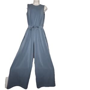 SPANX Sleeveless Wide-Leg Jumpsuit in Slate Blue